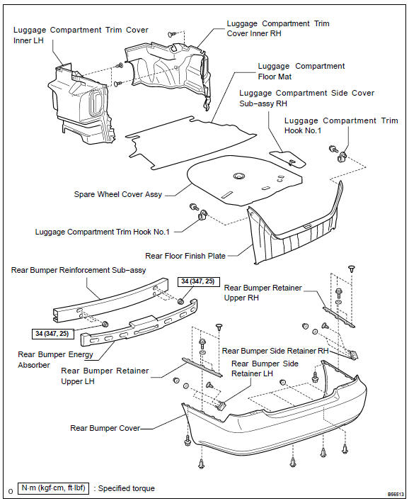 Toyota Camry Rear bumper Exterior/interior trim